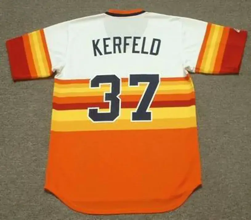CHARLIE KERFELD Houston Astros 1986 Majestic Cooperstown Throwback Baseball Jersey 
