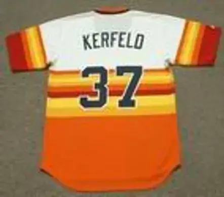 CHARLIE KERFELD Houston Astros 1986 Majestic Cooperstown Throwback Baseball Jersey 
