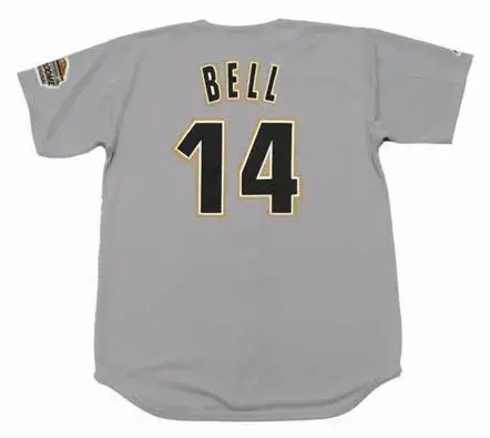 DEREK BELL Houston Astros 1995 Majestic Throwback Away Baseball Jersey 