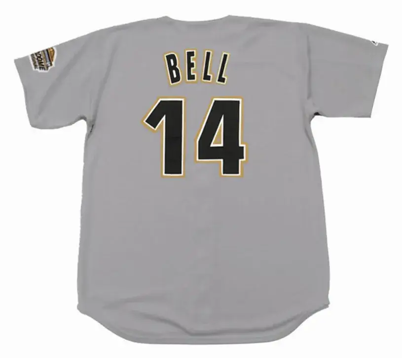DEREK BELL Houston Astros 1995 Majestic Throwback Away Baseball Jersey 