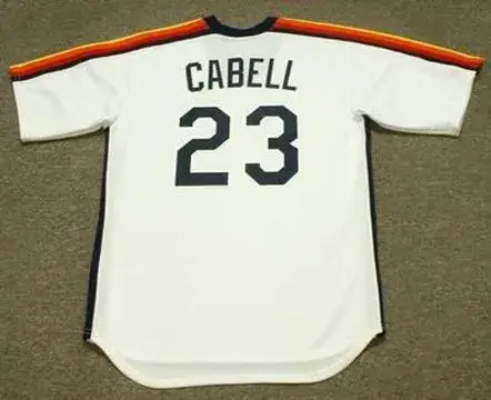 ENOS CABELL Houston Astros 1984 Majestic Cooperstown Throwback Baseball Jersey 