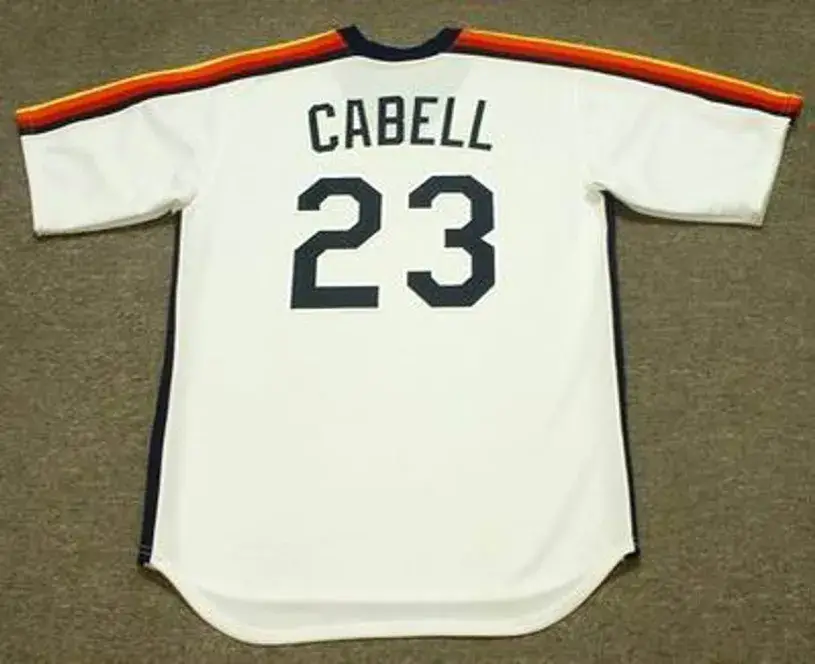 ENOS CABELL Houston Astros 1984 Majestic Cooperstown Throwback Baseball Jersey 
