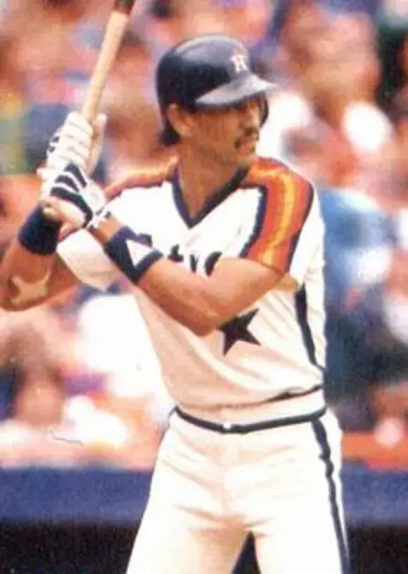 ENOS CABELL Houston Astros 1984 Majestic Cooperstown Throwback Baseball Jersey 
