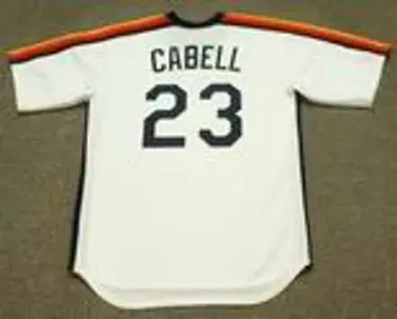 ENOS CABELL Houston Astros 1984 Majestic Cooperstown Throwback Baseball Jersey 