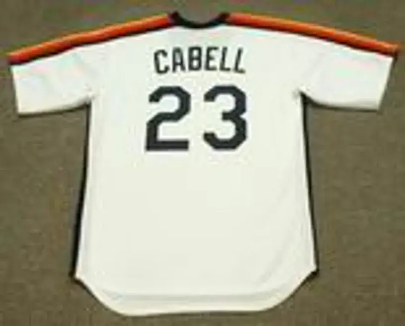 ENOS CABELL Houston Astros 1984 Majestic Cooperstown Throwback Baseball Jersey 