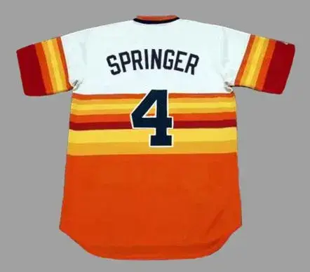 GEORGE SPRINGER Houston Astros 1980’s Home Majestic Throwback Baseball Jersey 
