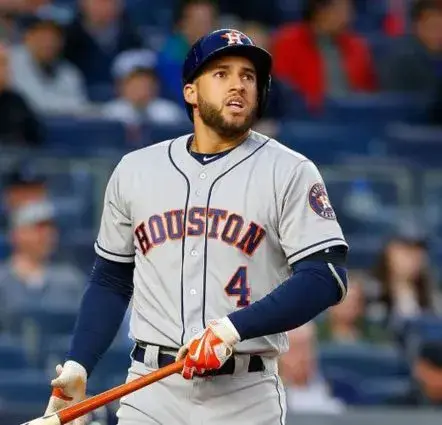 GEORGE SPRINGER Houston Astros Majestic Away Baseball Jersey 