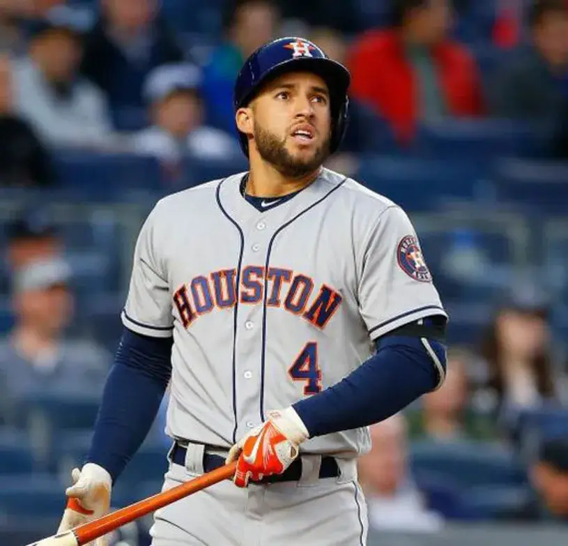 GEORGE SPRINGER Houston Astros Majestic Away Baseball Jersey 