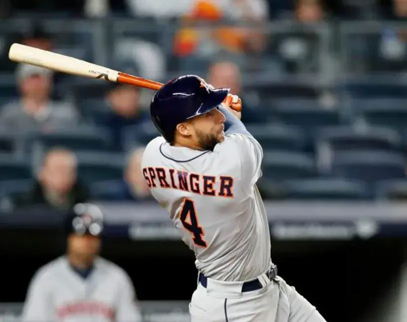 GEORGE SPRINGER Houston Astros Majestic Away Baseball Jersey 