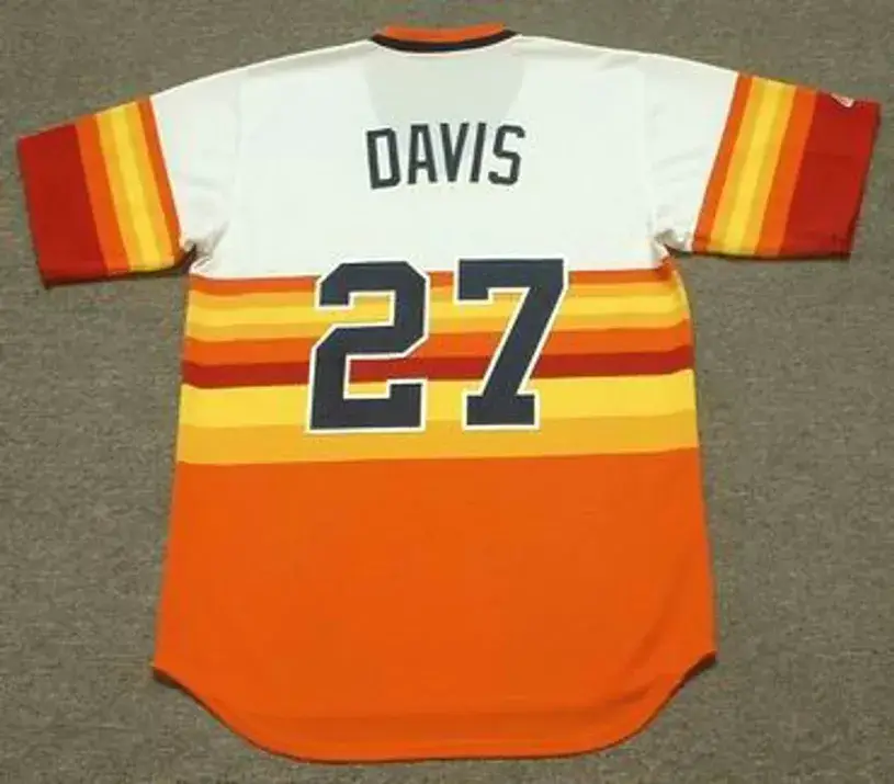 GLENN DAVIS Houston Astros 1986 Majestic Cooperstown Throwback Baseball Jersey 
