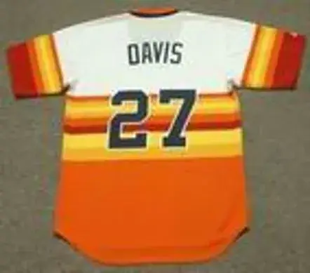 GLENN DAVIS Houston Astros 1986 Majestic Cooperstown Throwback Baseball Jersey 