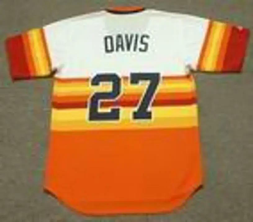 GLENN DAVIS Houston Astros 1986 Majestic Cooperstown Throwback Baseball Jersey 
