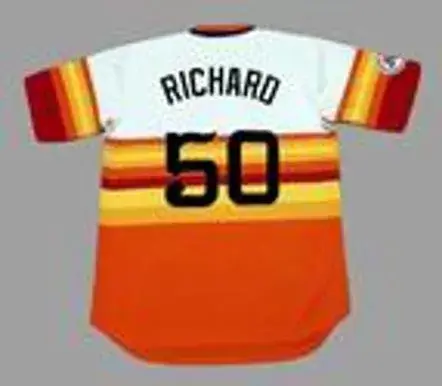 J.R. RICHARD Houston Astros 1976 Majestic Cooperstown Home Baseball Jersey 