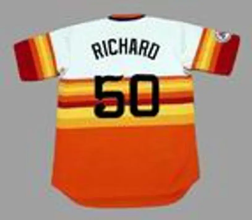 J.R. RICHARD Houston Astros 1976 Majestic Cooperstown Home Baseball Jersey 