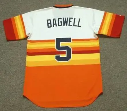 JEFF BAGWELL Houston Astros 1980’s Majestic Cooperstown Throwback Baseball Jersey 