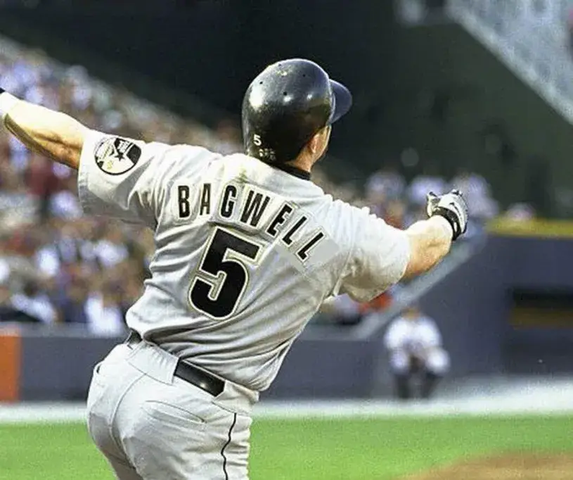 JEFF BAGWELL Houston Astros 1999 Majestic Throwback Away Baseball Jersey 