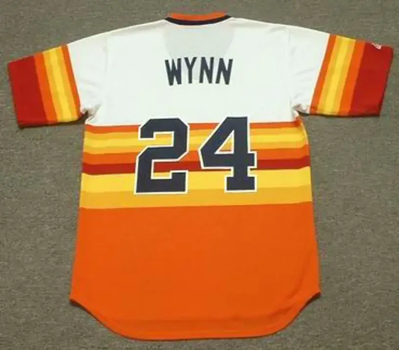 JIMMY WYNN Houston Astros Majestic Cooperstown Throwback Baseball Jersey 