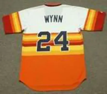 JIMMY WYNN Houston Astros Majestic Cooperstown Throwback Baseball Jersey 