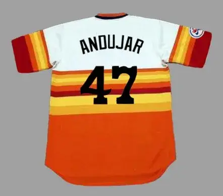 JOAQUIN ANDUJAR Houston Astros 1976 Majestic Cooperstown Home Baseball Jersey 