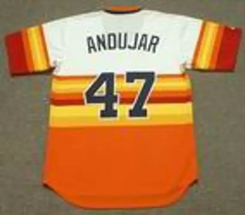 JOAQUIN ANDUJAR Houston Astros 1980 Majestic Cooperstown Throwback Baseball Jersey 