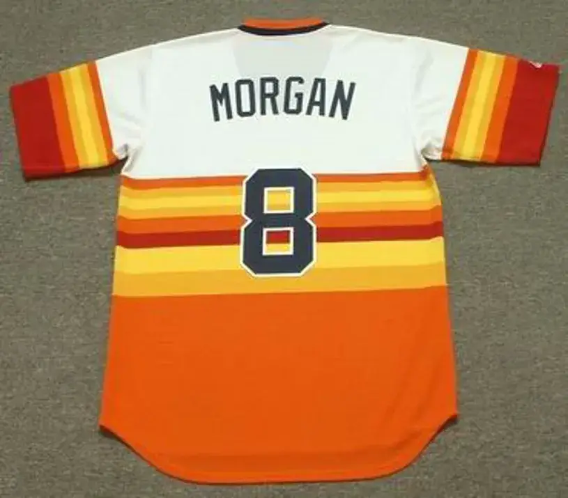JOE MORGAN Houston Astros 1980 Majestic Cooperstown Throwback Baseball Jersey 