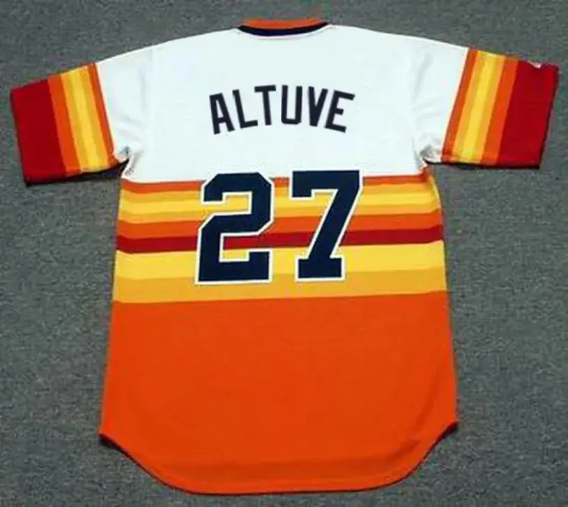 JOSE ALTUVE Houston Astros 1980’s Home Majestic Throwback Baseball Jersey 
