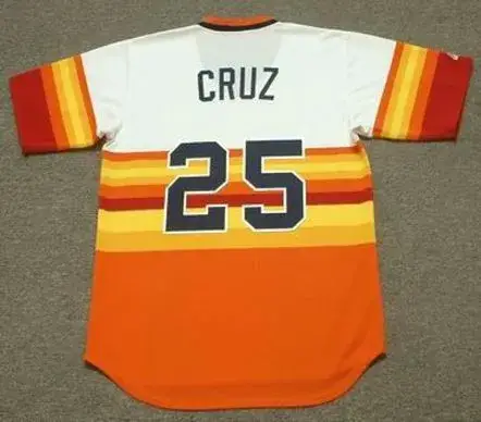 JOSE CRUZ Houston Astros 1980 Majestic Home Cooperstown Throwback Jersey 