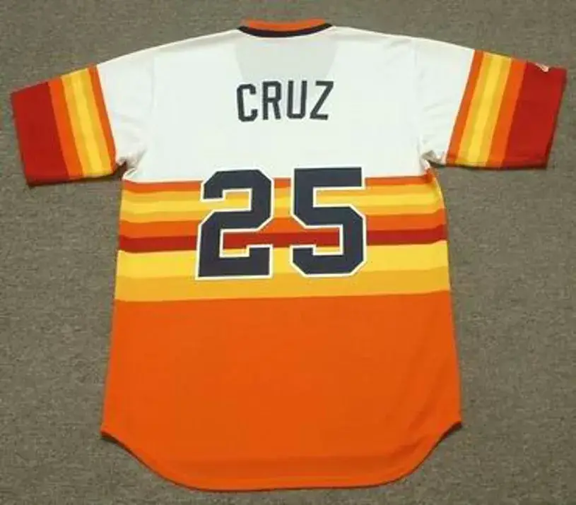 JOSE CRUZ Houston Astros 1980 Majestic Home Cooperstown Throwback Jersey 