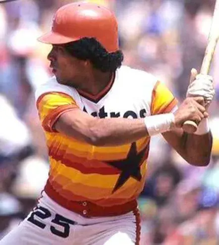 JOSE CRUZ Houston Astros 1980 Majestic Home Cooperstown Throwback Jersey 