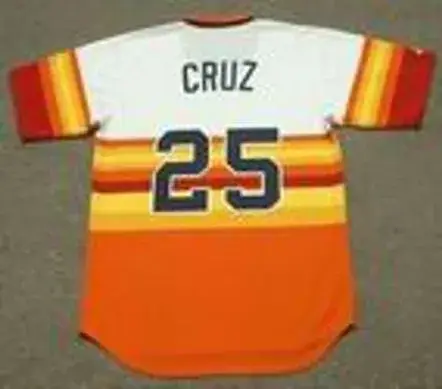 JOSE CRUZ Houston Astros 1980 Majestic Home Cooperstown Throwback Jersey 
