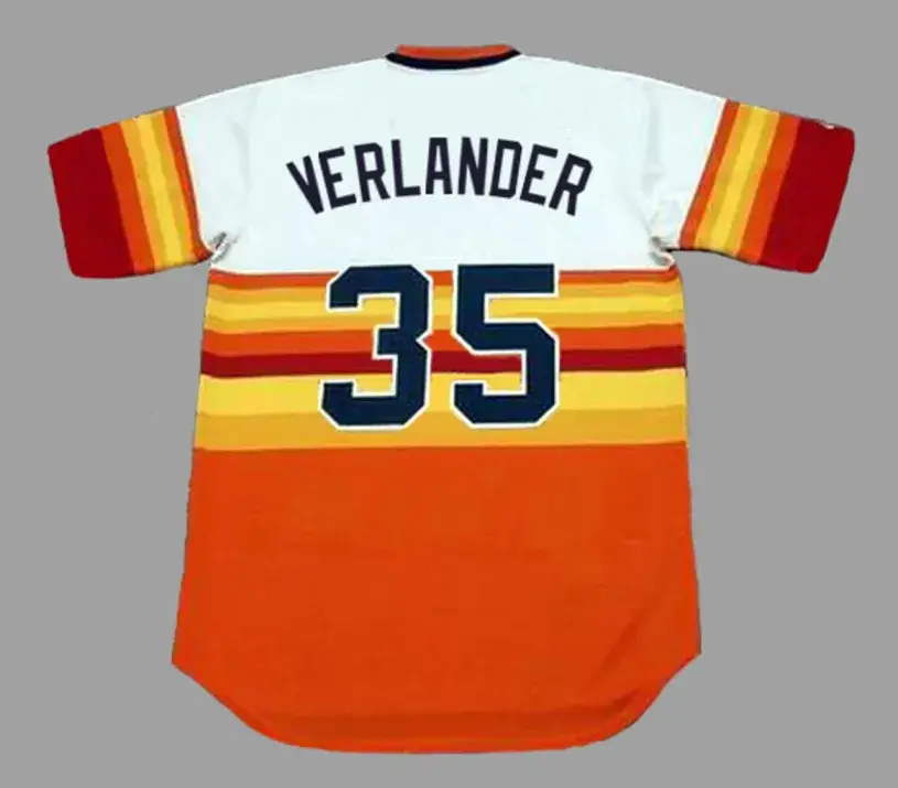 JUSTIN VERLANDER Houston Astros 1980’s Home Majestic Throwback Baseball Jersey 