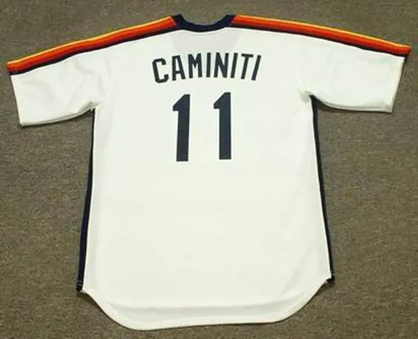 KEN CAMINITI Houston Astros 1988 Majestic Cooperstown Throwback Baseball Jersey 