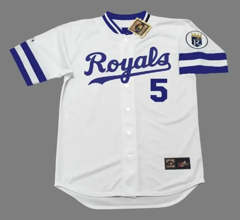 GEORGE BRETT Kansas City Royals 1985 Majestic Throwback Home Baseball Jersey