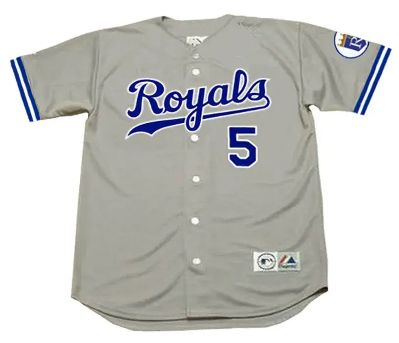 GEORGE BRETT Kansas City Royals 1992 Majestic Throwback Away Baseball Jersey