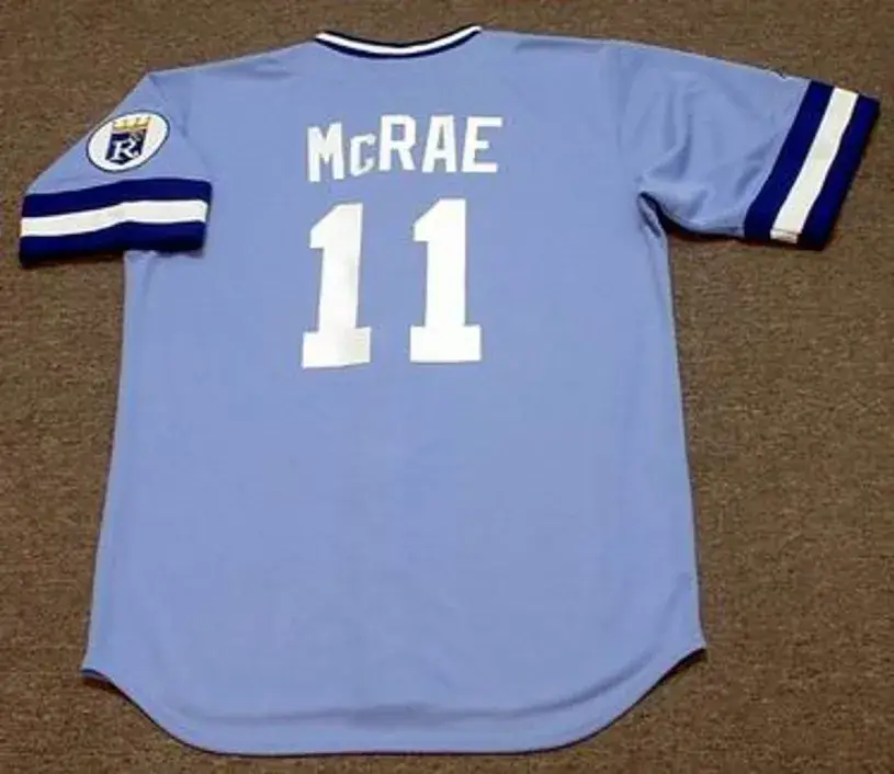 HAL McRAE Kansas City Royals 1985 Majestic Cooperstown Away Baseball Jersey 