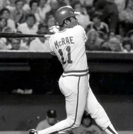 HAL McRAE Kansas City Royals 1985 Majestic Cooperstown Home Baseball Jersey 