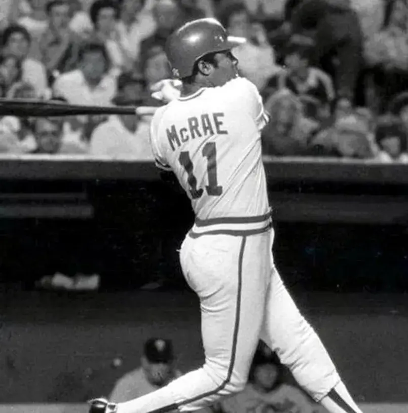 HAL McRAE Kansas City Royals 1985 Majestic Cooperstown Home Baseball Jersey 