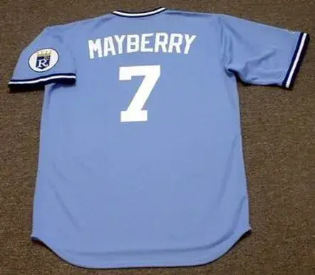 JOHN MAYBERRY Kansas City Royals 1975 Majestic Cooperstown Throwback Baseball Jersey 