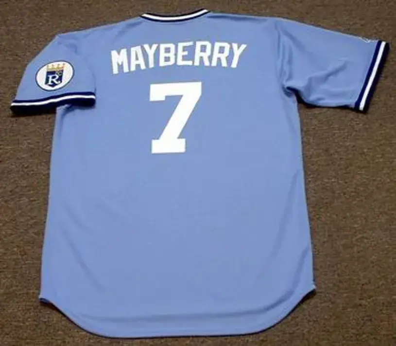 JOHN MAYBERRY Kansas City Royals 1975 Majestic Cooperstown Throwback Baseball Jersey 