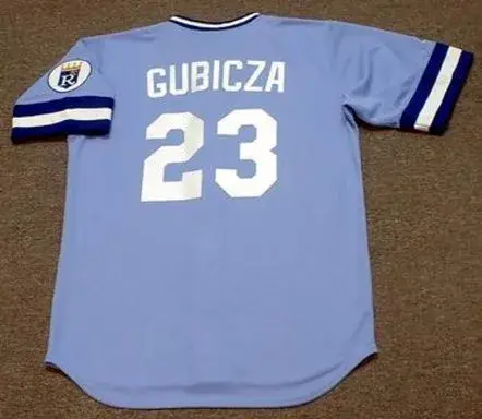 MARK GUBICZA Kansas City Royals 1985 Majestic Cooperstown Away Baseball Jersey 