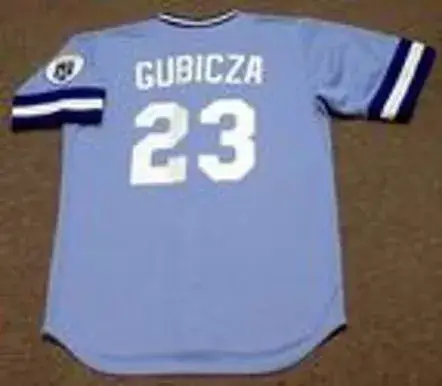 MARK GUBICZA Kansas City Royals 1985 Majestic Cooperstown Away Baseball Jersey 