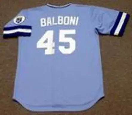 STEVE BALBONI Kansas City Royals 1985 Majestic Cooperstown Away Baseball Jersey 