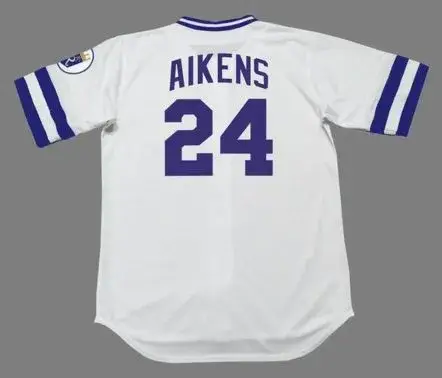 WILLIE AIKENS Kansas City Royals 1983 Majestic Cooperstown Home Baseball Jersey 