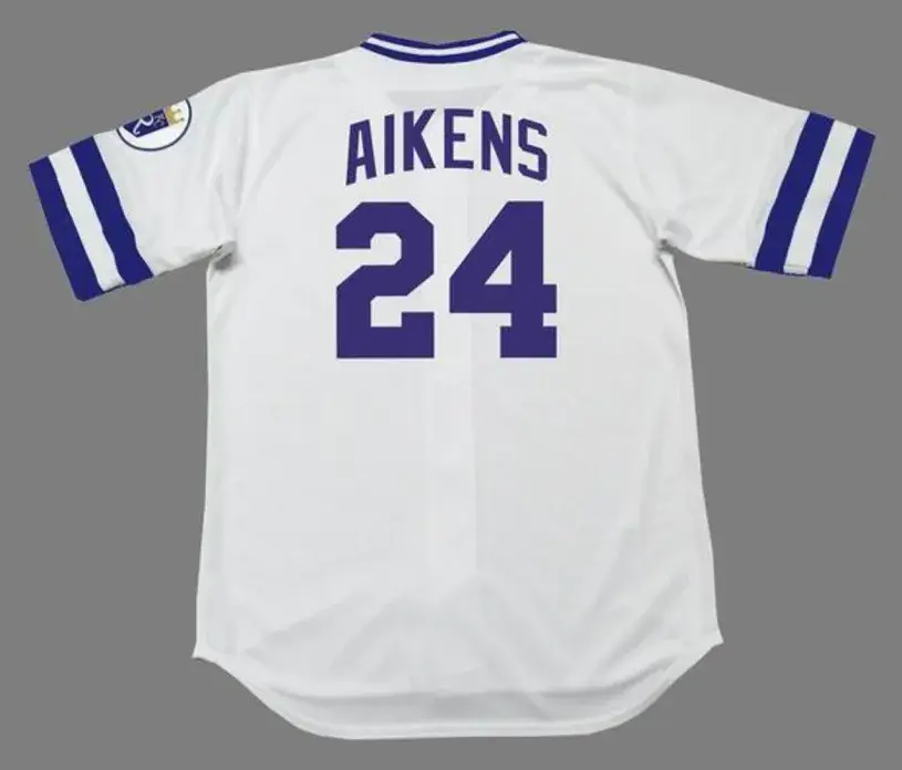 WILLIE AIKENS Kansas City Royals 1983 Majestic Cooperstown Home Baseball Jersey 