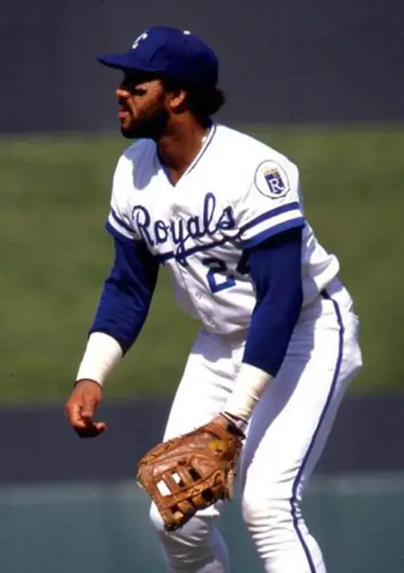 WILLIE AIKENS Kansas City Royals 1983 Majestic Cooperstown Home Baseball Jersey 