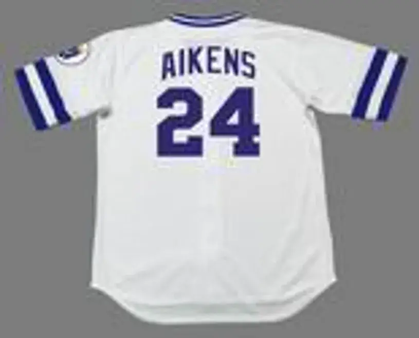 WILLIE AIKENS Kansas City Royals 1983 Majestic Cooperstown Home Baseball Jersey 