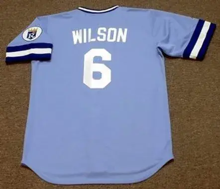 WILLIE WILSON Kansas City Royals 1985 Majestic Cooperstown Away Baseball Jersey 