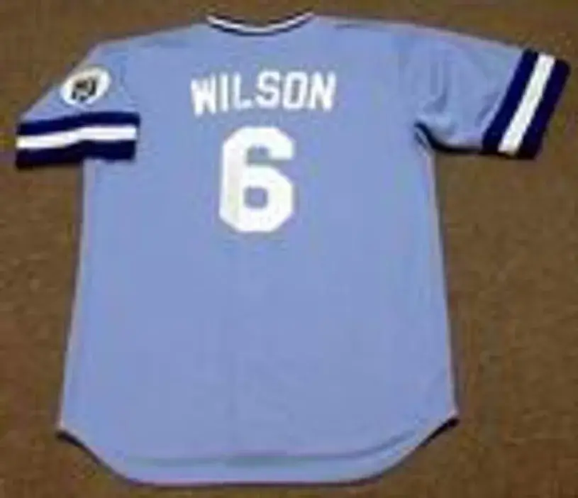 WILLIE WILSON Kansas City Royals 1985 Majestic Cooperstown Away Baseball Jersey 