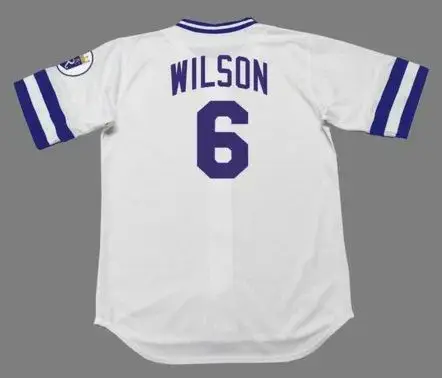 WILLIE WILSON Kansas City Royals 1985 Majestic Cooperstown Home Baseball Jersey 