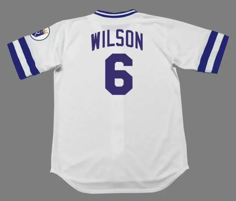 WILLIE WILSON Kansas City Royals 1985 Majestic Cooperstown Home Baseball Jersey 